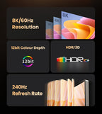 8K USB-C to HDMI Adapter Cable 60Hz High-Speed Video Lead