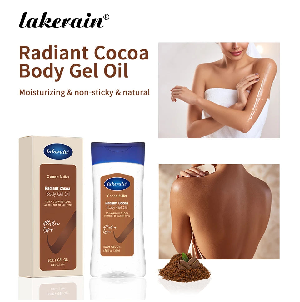 Radiant Cocoa Butter Body Gel Oil for Hydrated Glowing Skin