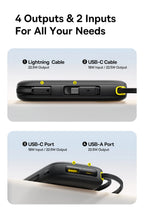 22.5W Fast Charging Power Bank with Built-in Cables