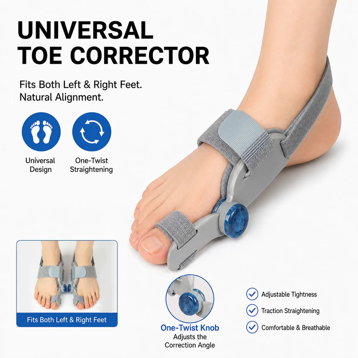 Adjustable Bunion Corrector and Big Toe Straightener