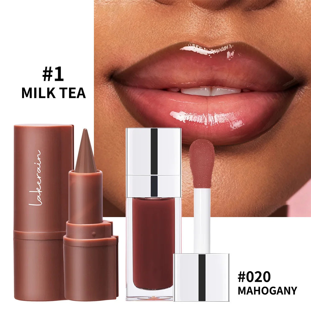 Hydrating Lip Liner and Gloss Makeup Duo Set - 12