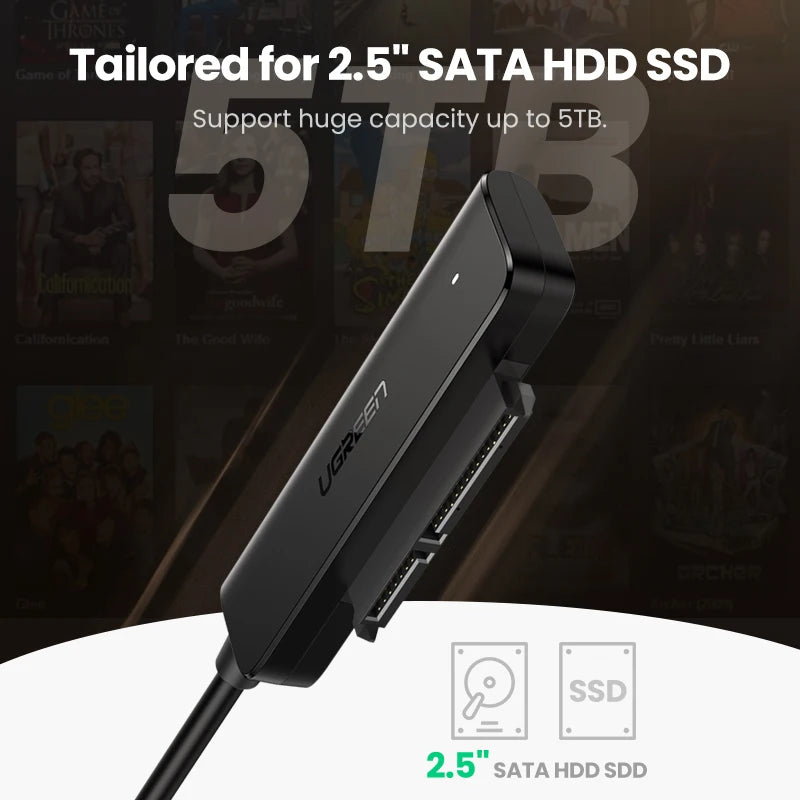 USB 3.0 to SATA Adapter for 2.5-Inch Hard Drives and SSDs - 4