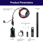 48W Dual USB-C & USB-A Motorcycle Phone Charger with Voltmeter