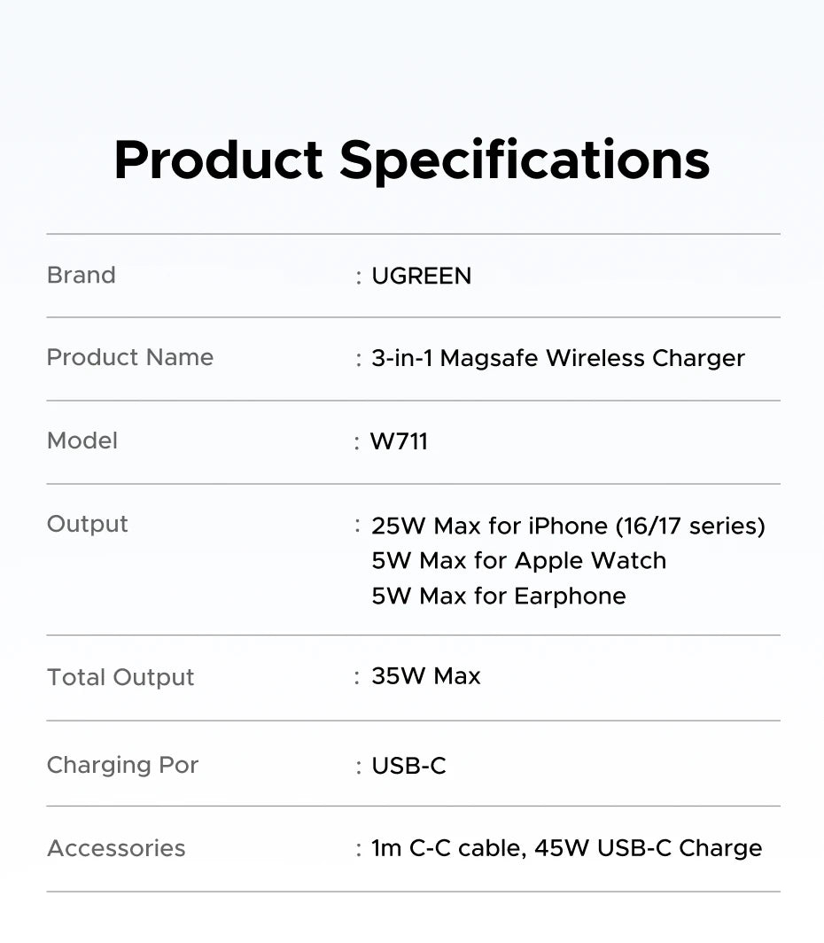 3-in-1 Magnetic Wireless Charging Station for Phone, Watch and Earbuds - 22