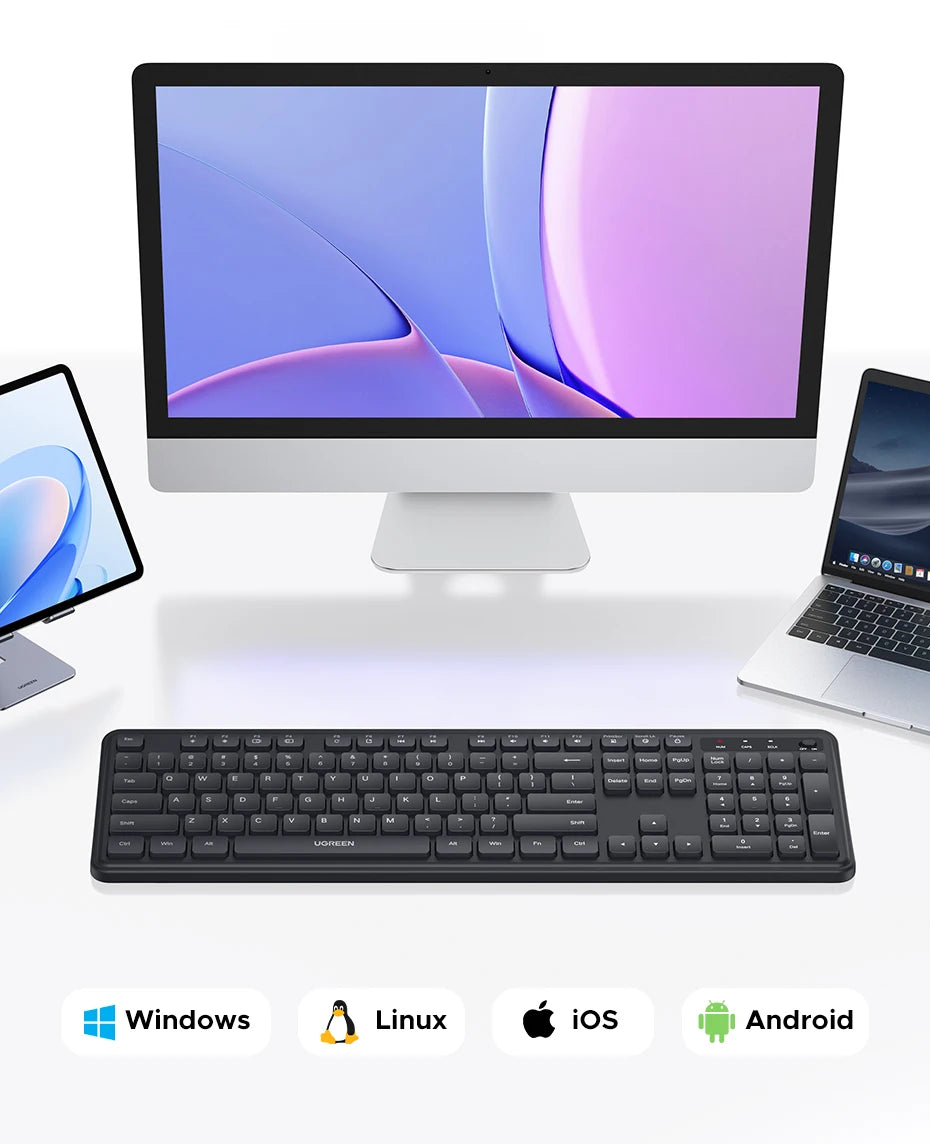 Ultra-Slim 2.4G Wireless 104-Key Full-Size Keyboard