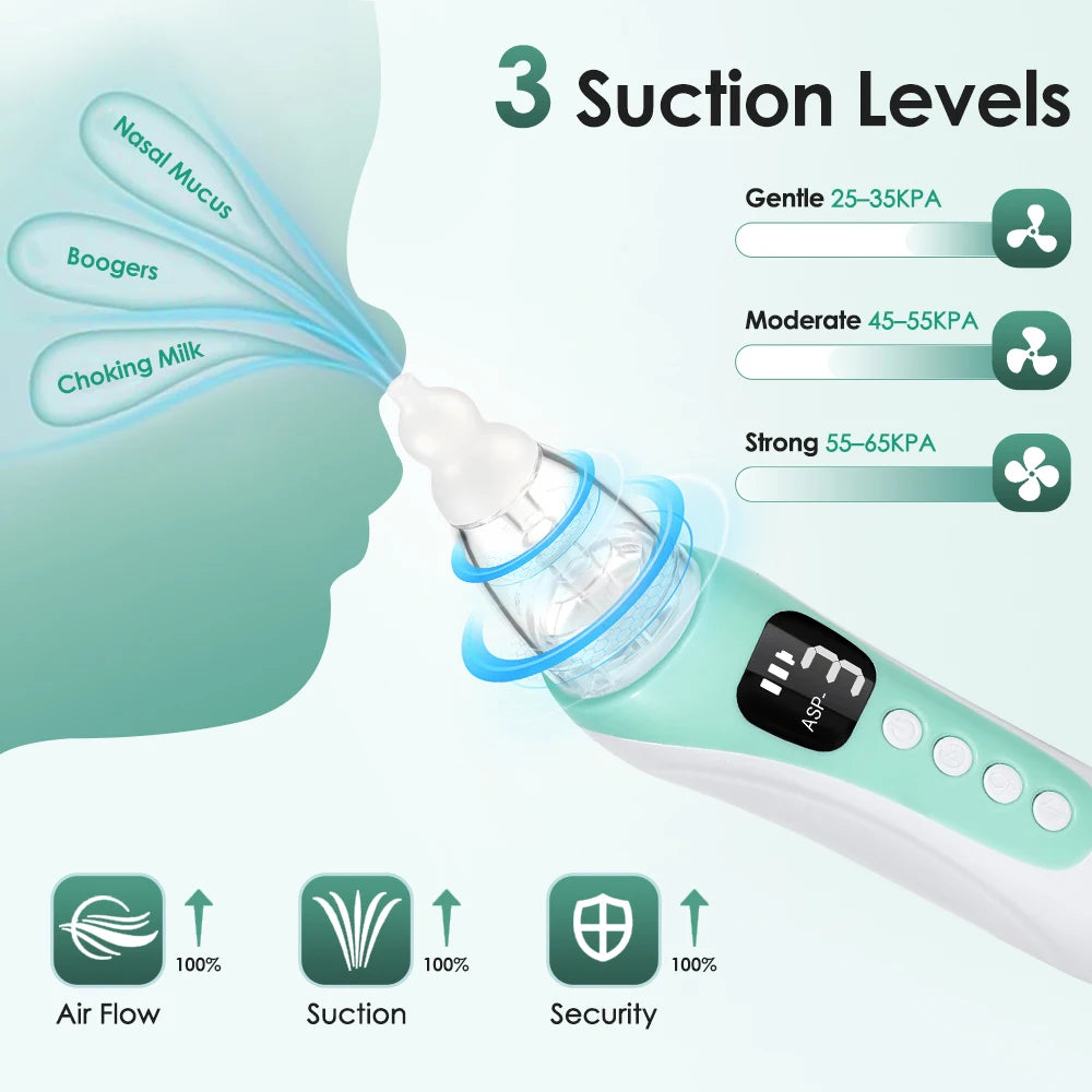 Electric Rechargeable Baby Nasal Aspirator with Soothing Music - 9