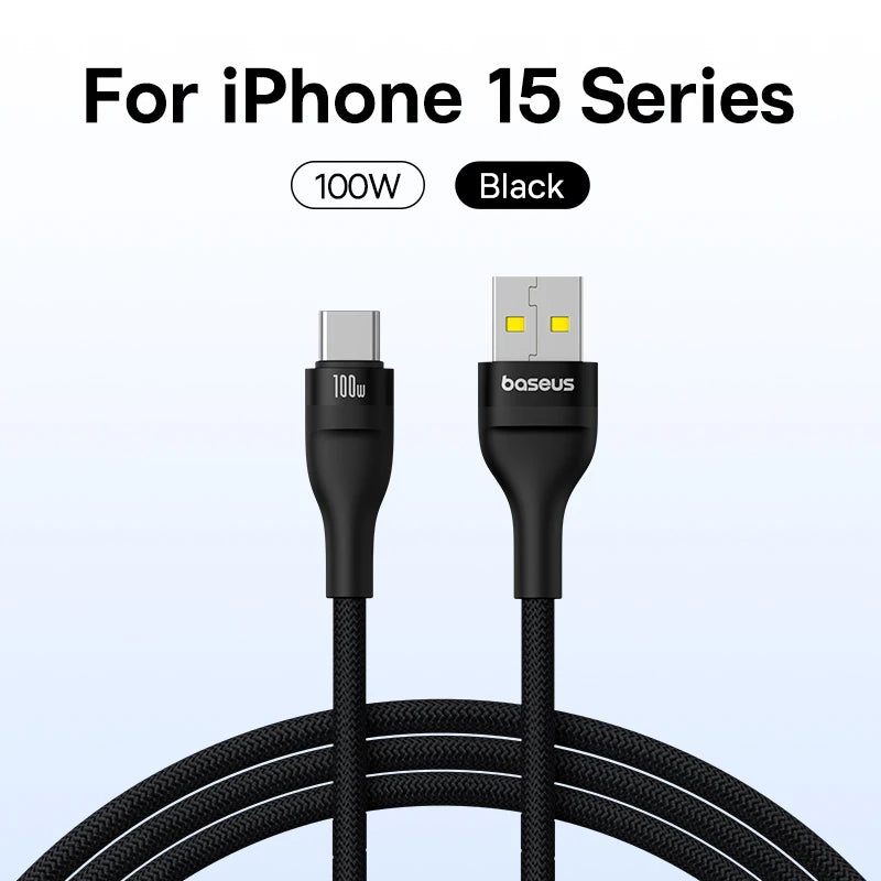 100W USB-C Fast Charging Data Cable for Smartphones and Tablets