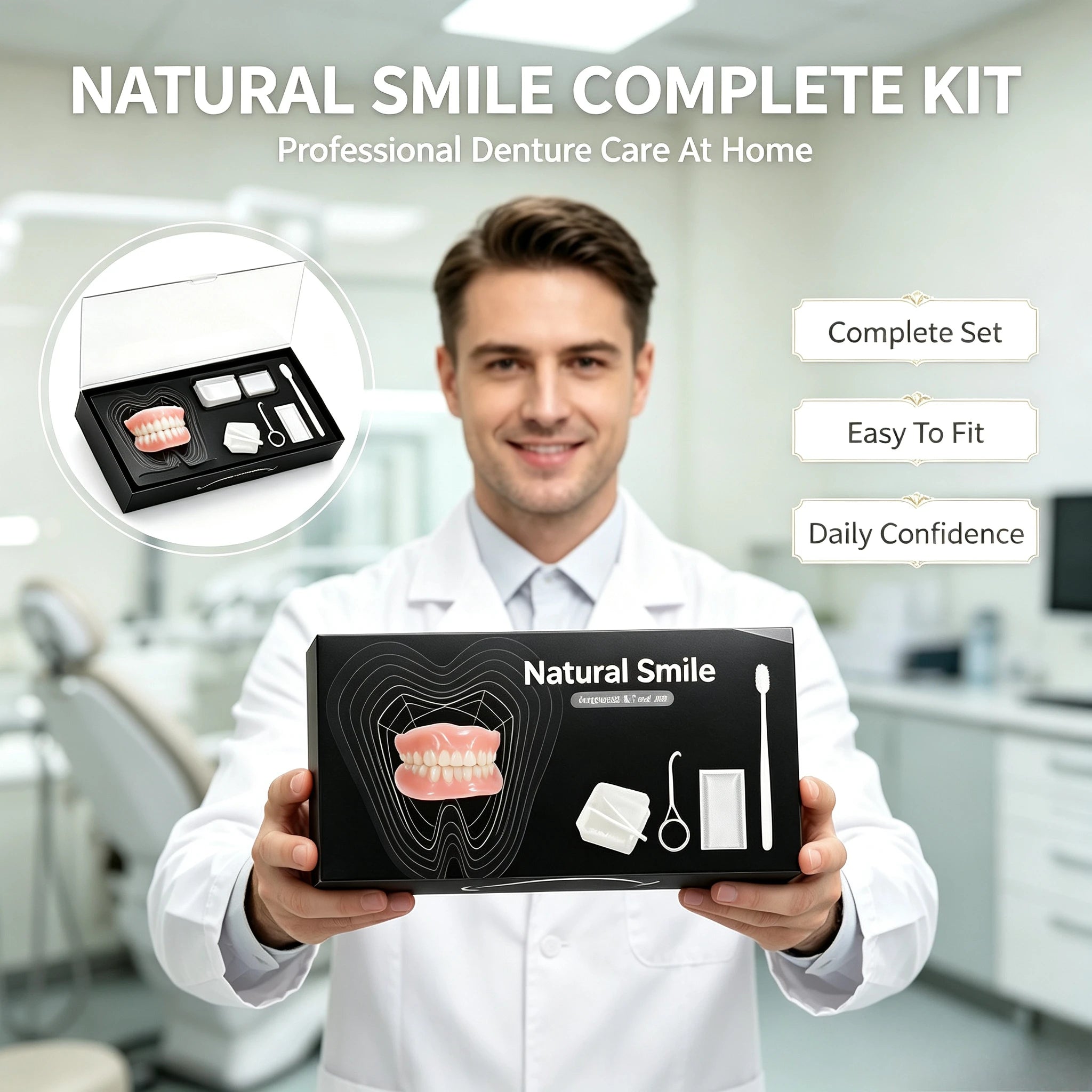Comfort Fit Full Denture Set for Natural Smile - 1