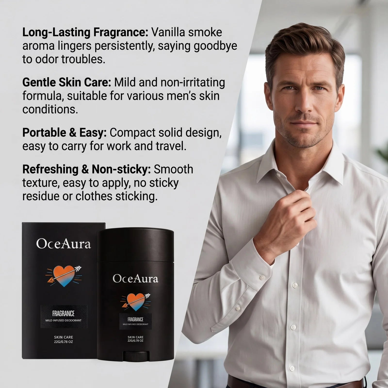 Long-Lasting Solid Deodorant Stick for Men - 11
