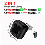 Wireless CarPlay and Android Auto 2-in-1 Adapter for Wired Car Systems