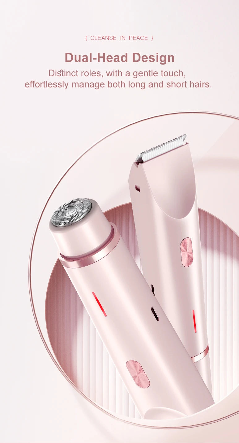 2-in-1 Waterproof Electric Hair Shaver for Body and Face