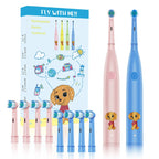 Rechargeable Electric Toothbrush for Kids with 4 Brush Heads