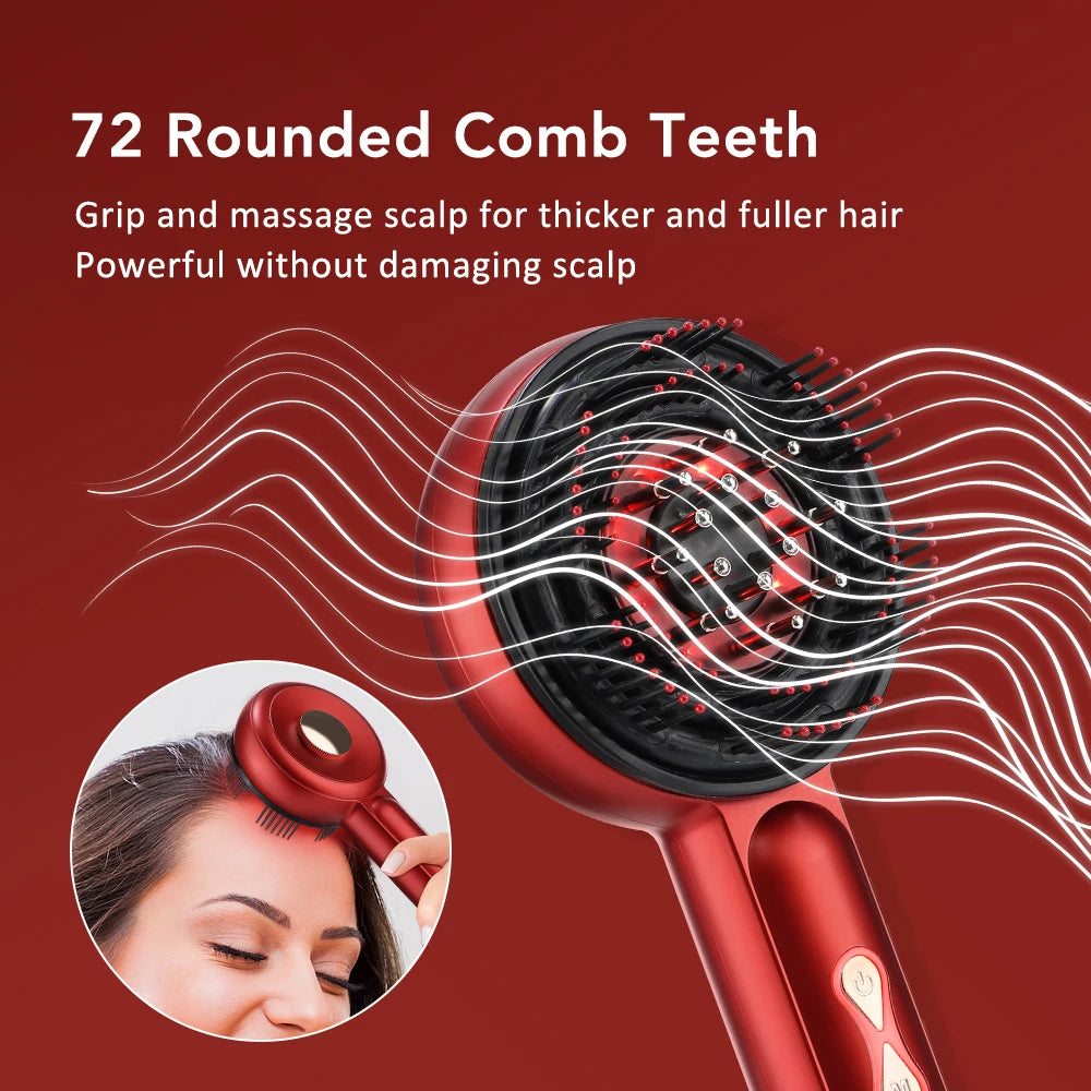 Electric Scalp Massage Comb with Red Light and Liquid Applicator - 21