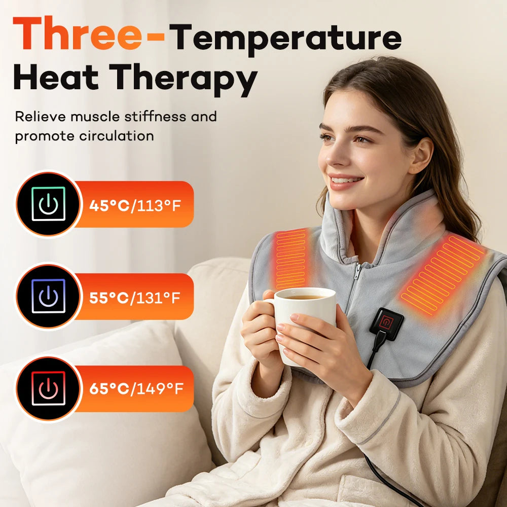 USB Electric Heated Neck and Shoulder Heating Pad - 3