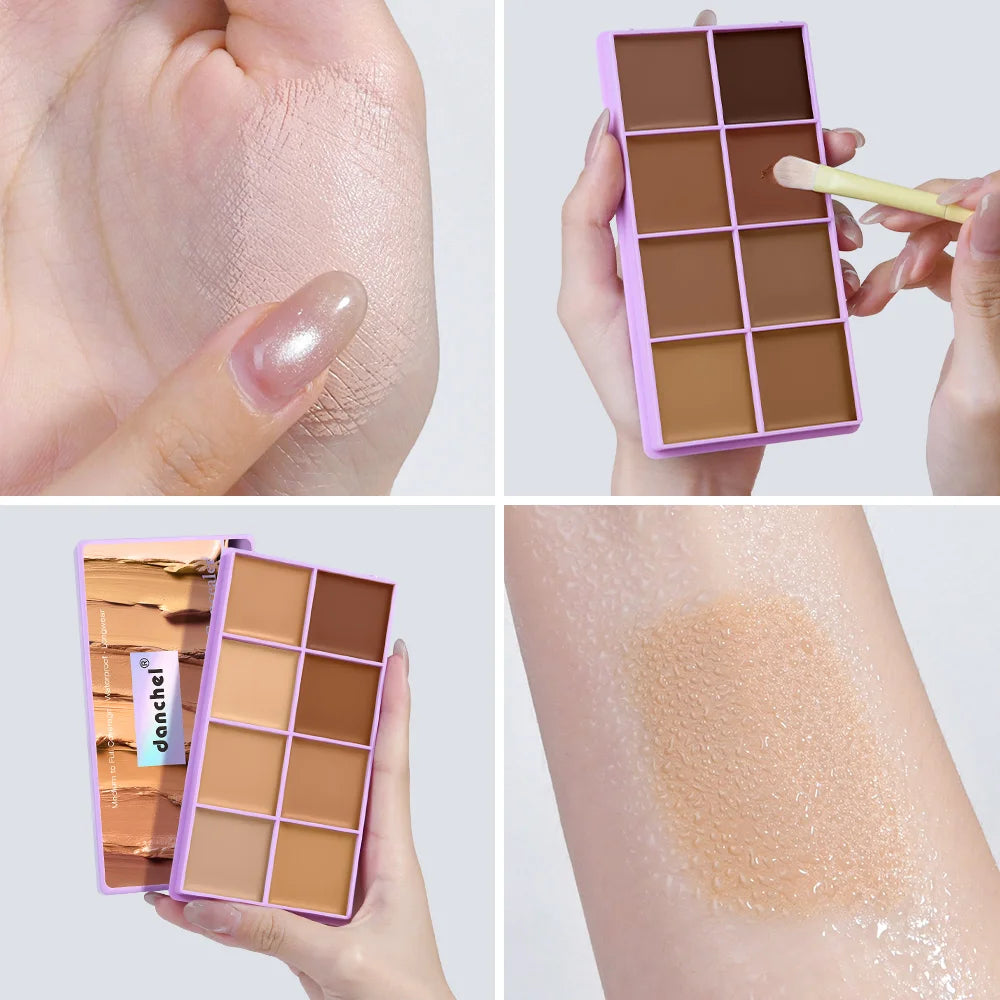8-Shade Cream Concealer Palette for Full Coverage - 6