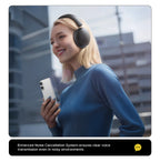 Wireless Bluetooth 5.4 Over-Ear Headphones with 80H Playtime