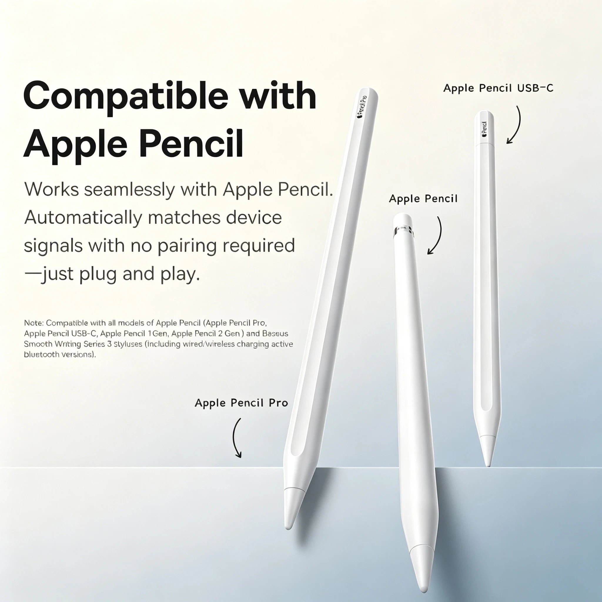 Replacement Stylus Pen Tips for Apple Pencil 1st and 2nd Generation - 3