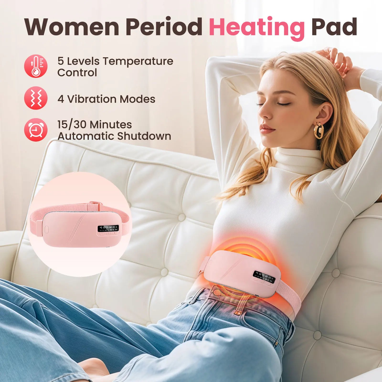 Portable Heated Massage Belt for Menstrual Cramps - 7