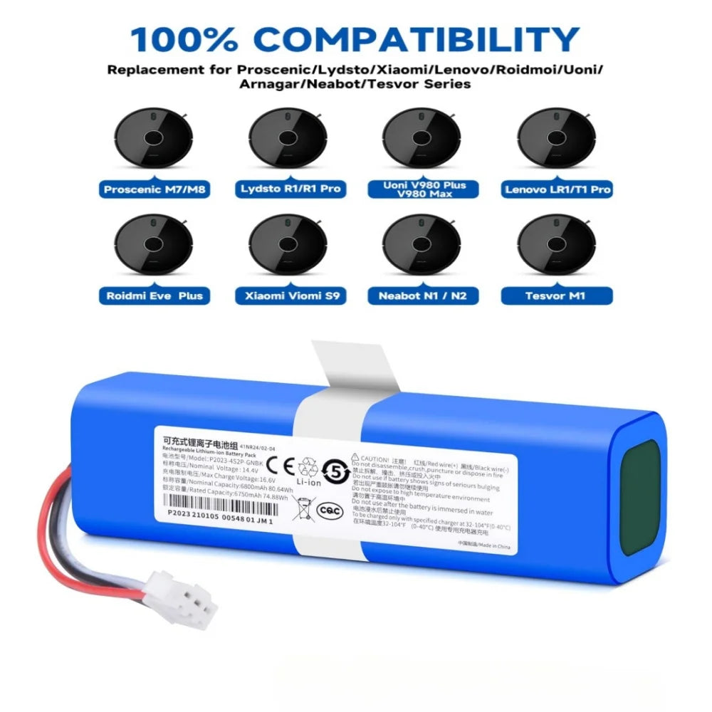 Replacement Lithium-Ion Battery for Robotic Vacuum Cleaners - 1
