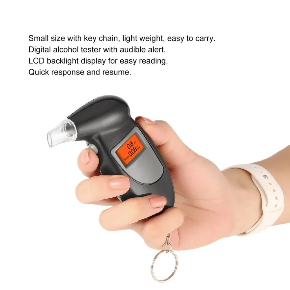 Digital Alcohol Breath Tester with LCD Display and 5 Mouthpieces