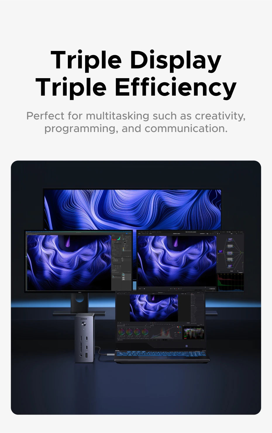14-in-1 USB-C Triple Display Docking Station with 140W Power Delivery