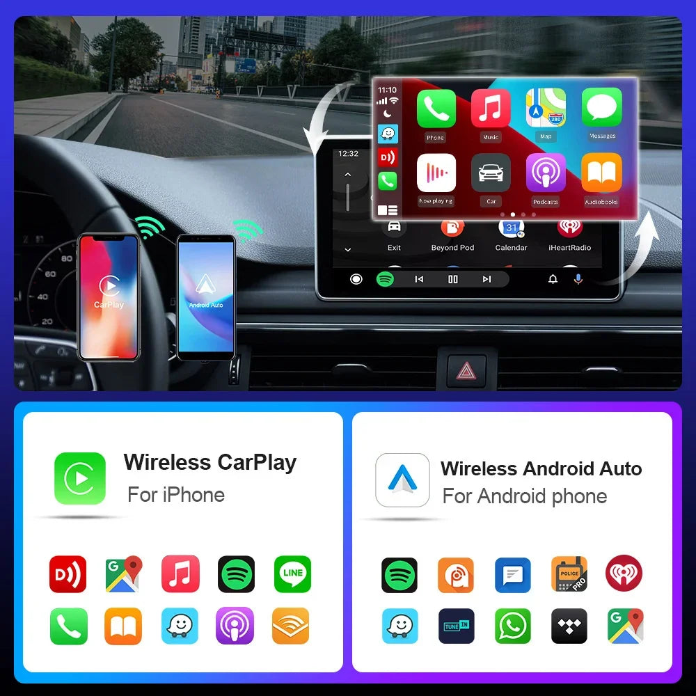 2 in 1 Wireless CarPlay and Android Auto Adapter Bluetooth 5.0 Dongle