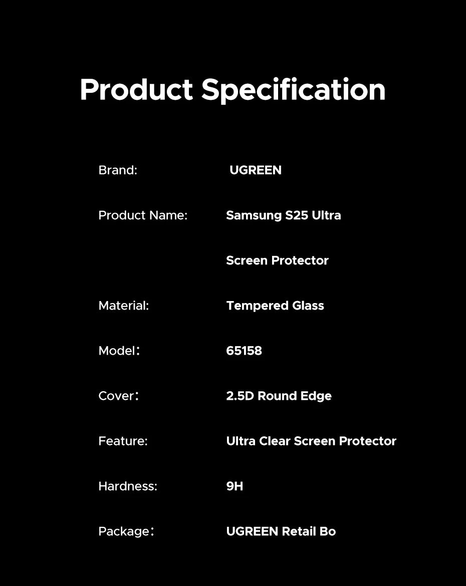 Tempered Glass Screen Protector for Samsung Galaxy S26 Ultra