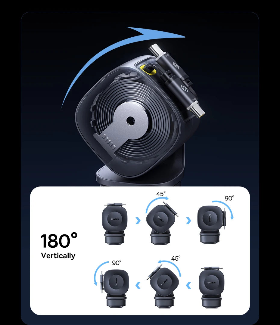 4-Port Fast Car Charger with Retractable Cables