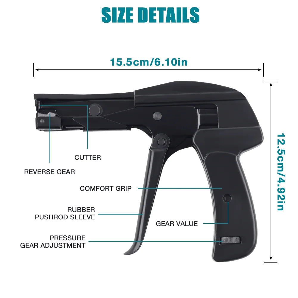 Heavy Duty Cable Tie Tensioning and Cutting Tool - 3