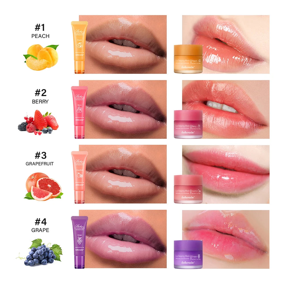 Moisturizing Lip Balm and Night Sleeping Mask Set