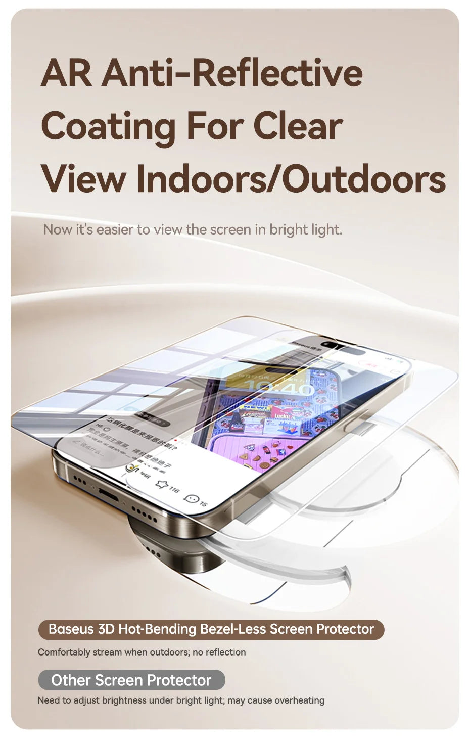 Bezel-Less Tempered Glass Screen Protector for iPhone - 13