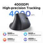 Ergonomic Vertical Wireless Mouse with 4000 DPI