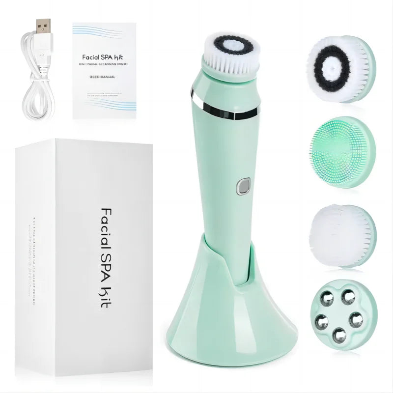 4-in-1 Electric Rotating Facial Cleansing Brush and Massager - 21