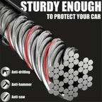 Braided Steel Car Steering Wheel Lock with Seatbelt Buckle