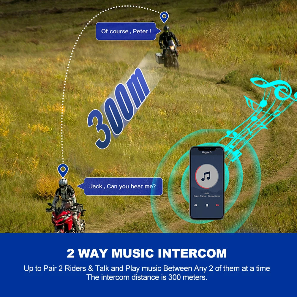 Bluetooth 5.3 Motorcycle Helmet Intercom Headset - 10