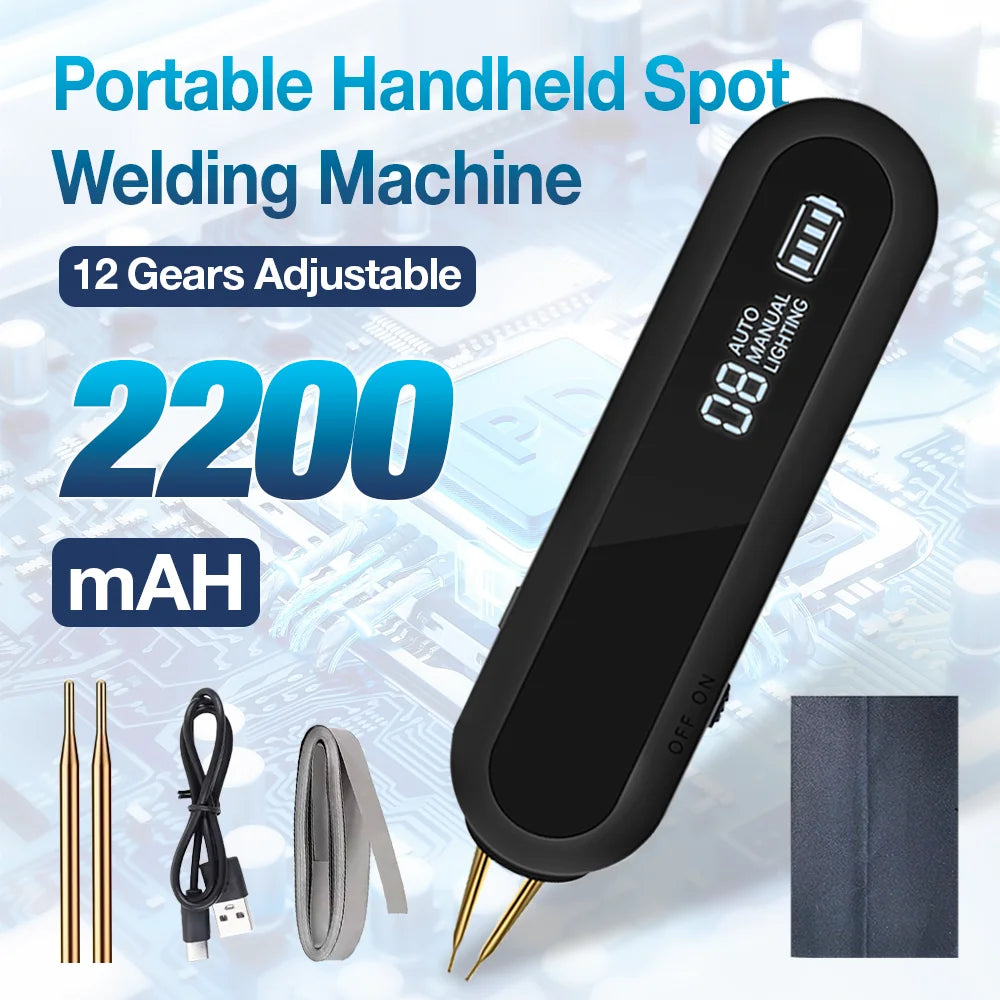 Portable 12-Gear Handheld Spot Welder for DIY Battery Repair - 1