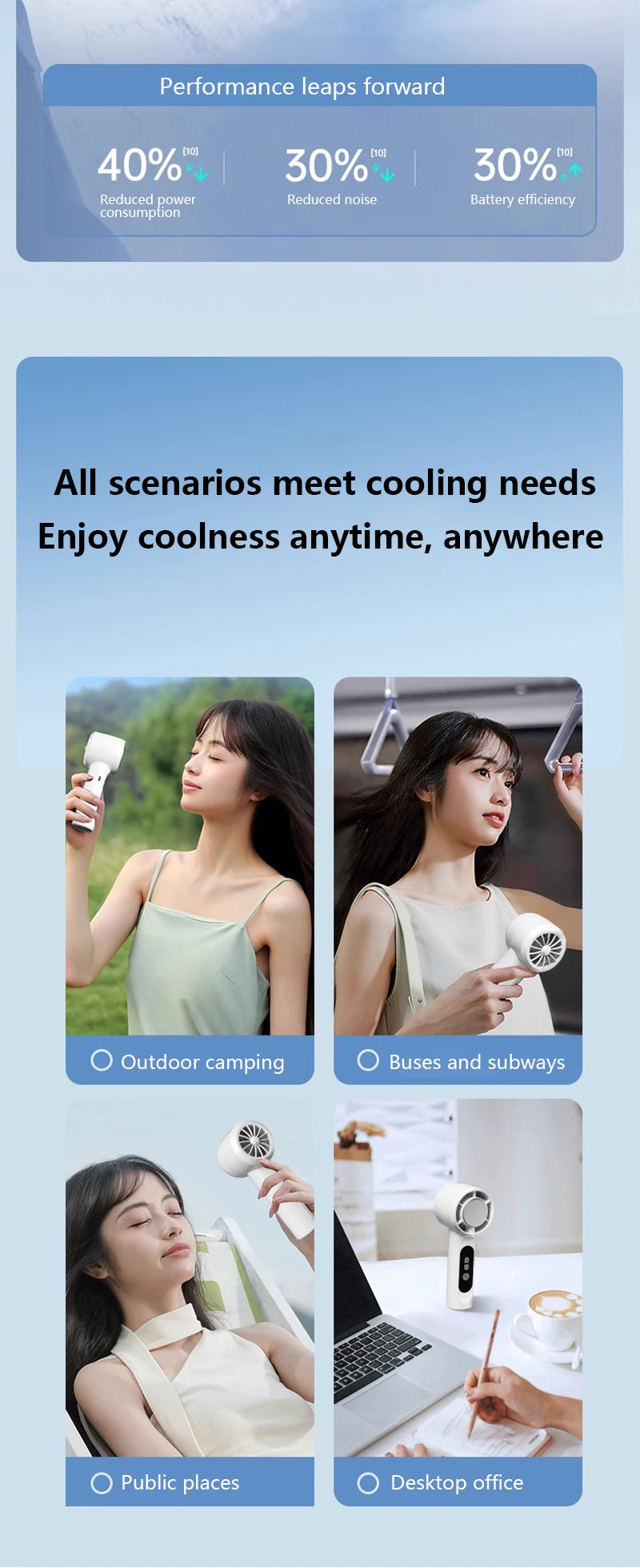 Portable Handheld Turbo Fan with Ice Cooling Tech - 15