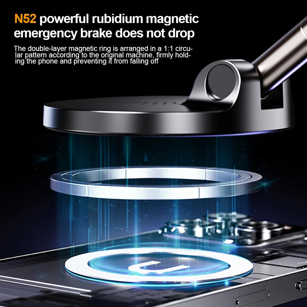 15W Magnetic Wireless Charging Phone Holder with Vacuum Suction Mount