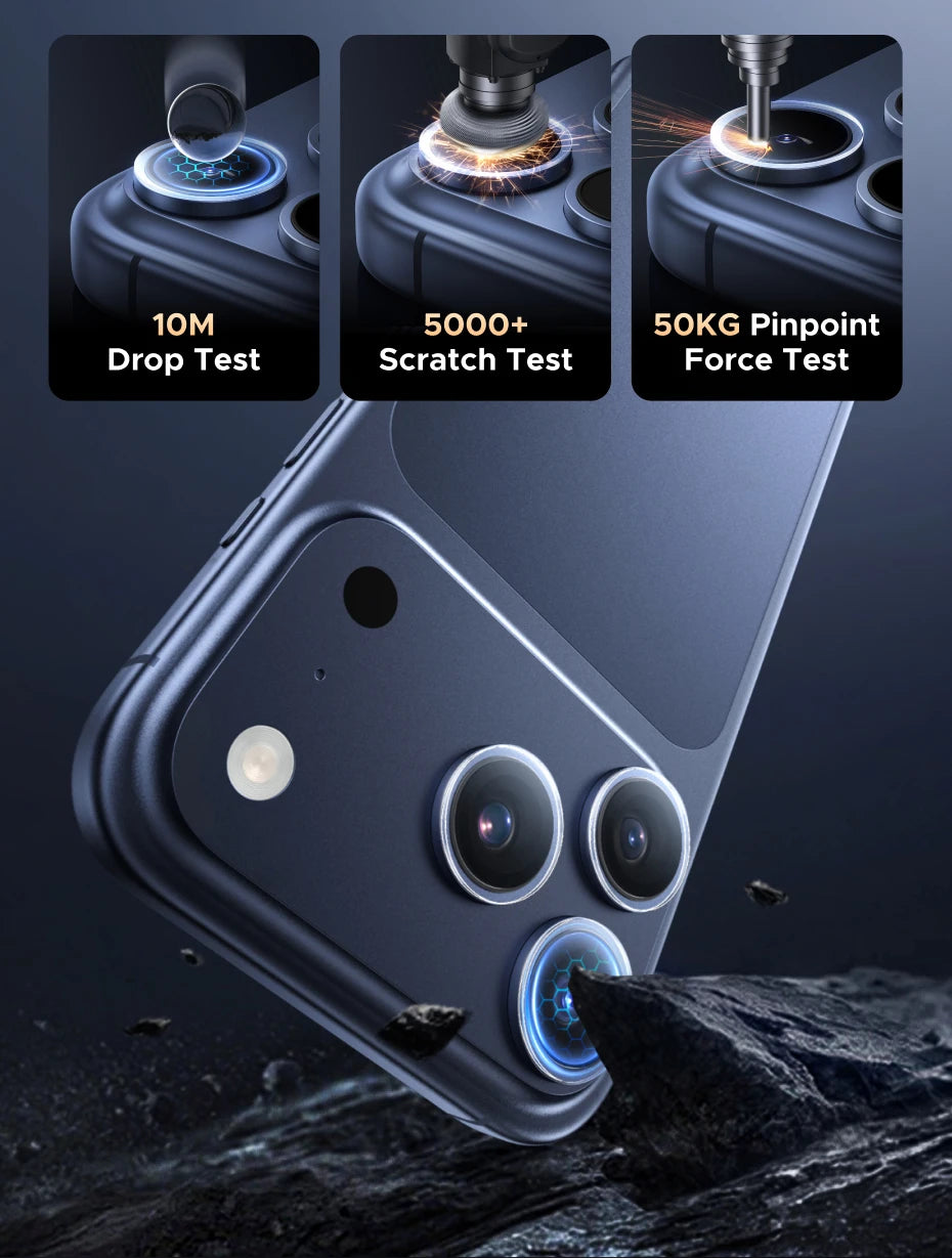 Full Coverage Tempered Glass Screen and Lens Protector for iPhone 17