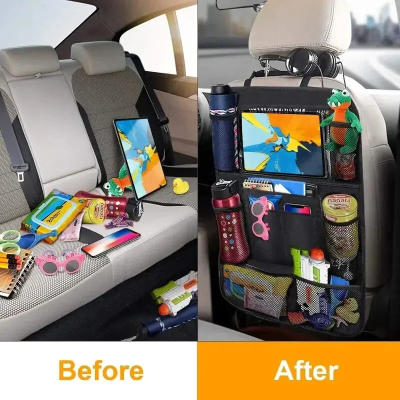 Car Seat Back Organizer with Tablet Holder and Storage Pockets