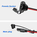 SAE Power Extension Cable with Panel Mount Female Socket