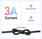 3A Fast Charging USB-A to USB-C Braided Data Cable