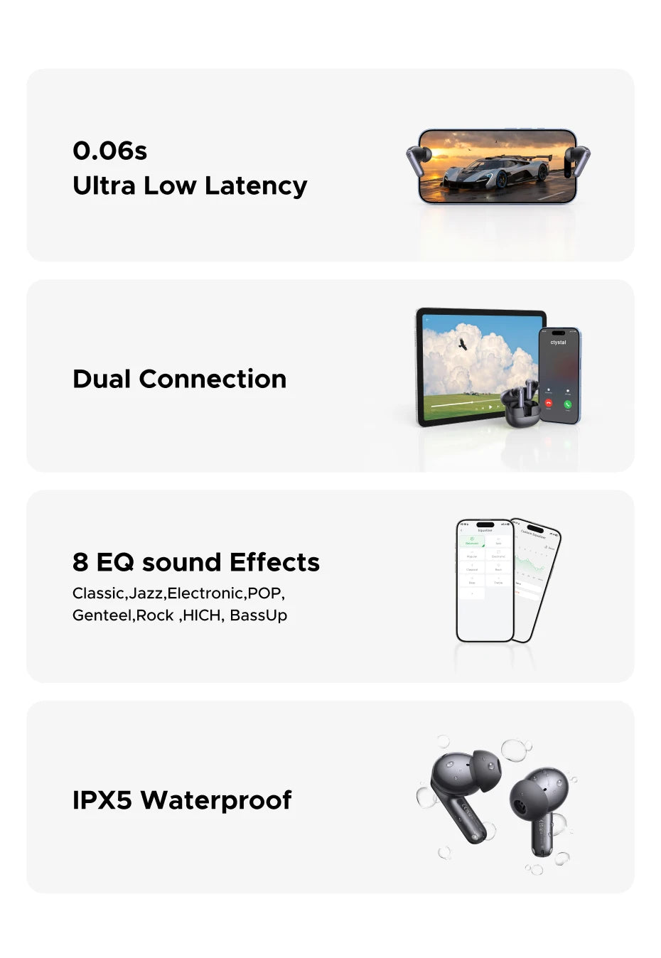 Wireless Noise Cancelling Earbuds with Adaptive ANC and 50H Battery - 20