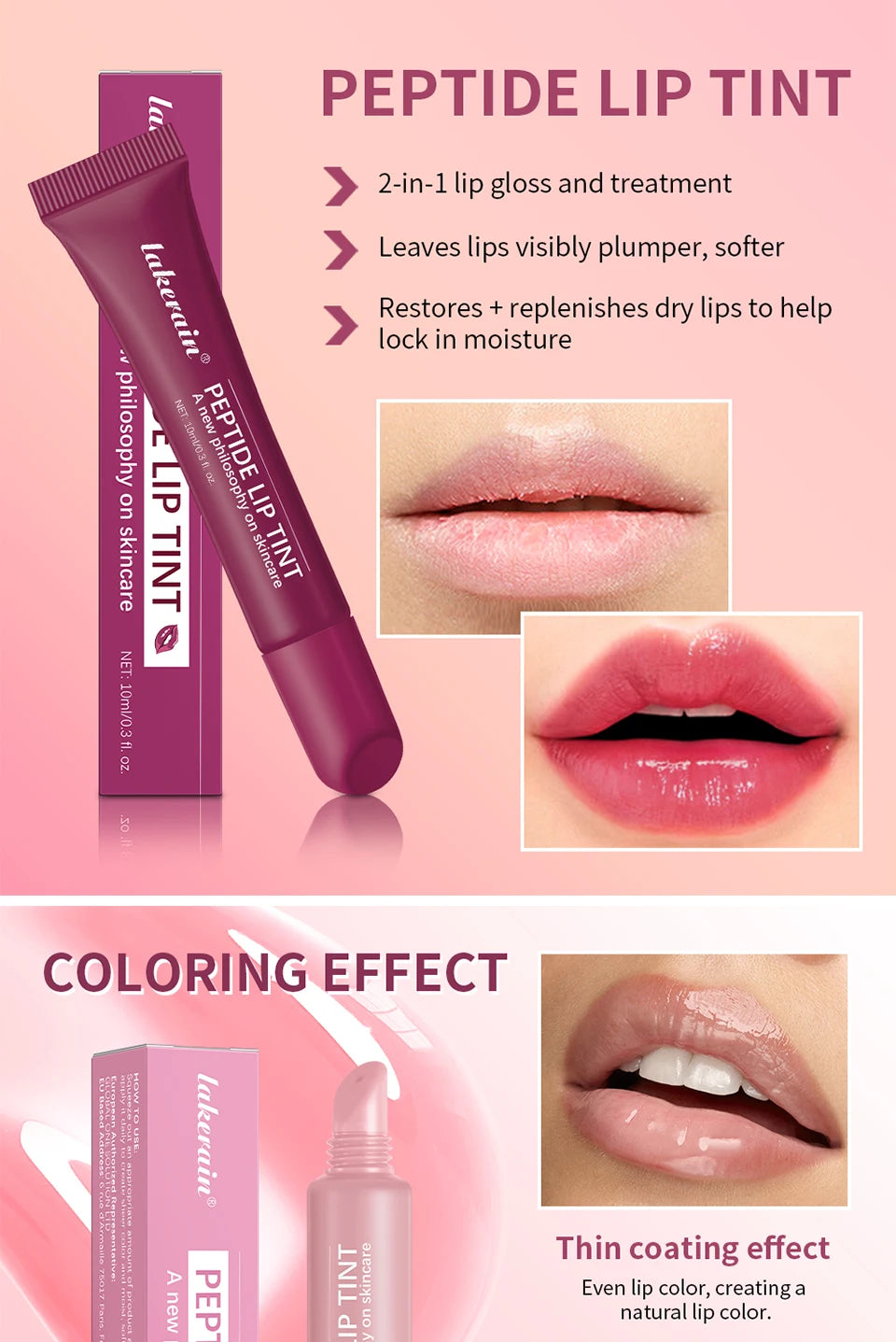 Peptide Moisturizing Lip Tint Gloss - 10