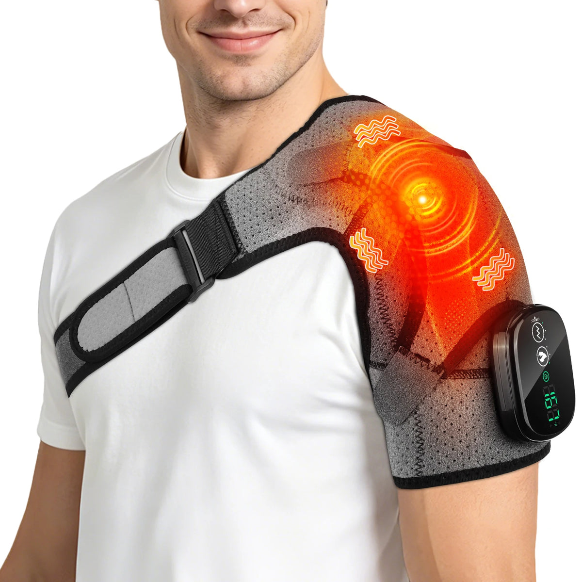 Cordless Heated Shoulder Massage Wrap with Vibration
