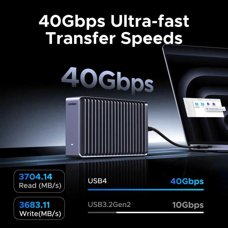 40Gbps USB4 NVMe SSD Enclosure for High-Speed Data Transfer