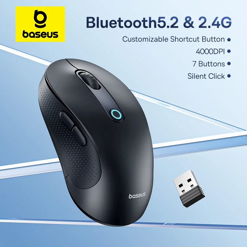 Ergonomic Bluetooth 5.2 & 2.4G Wireless Mouse with 4000DPI