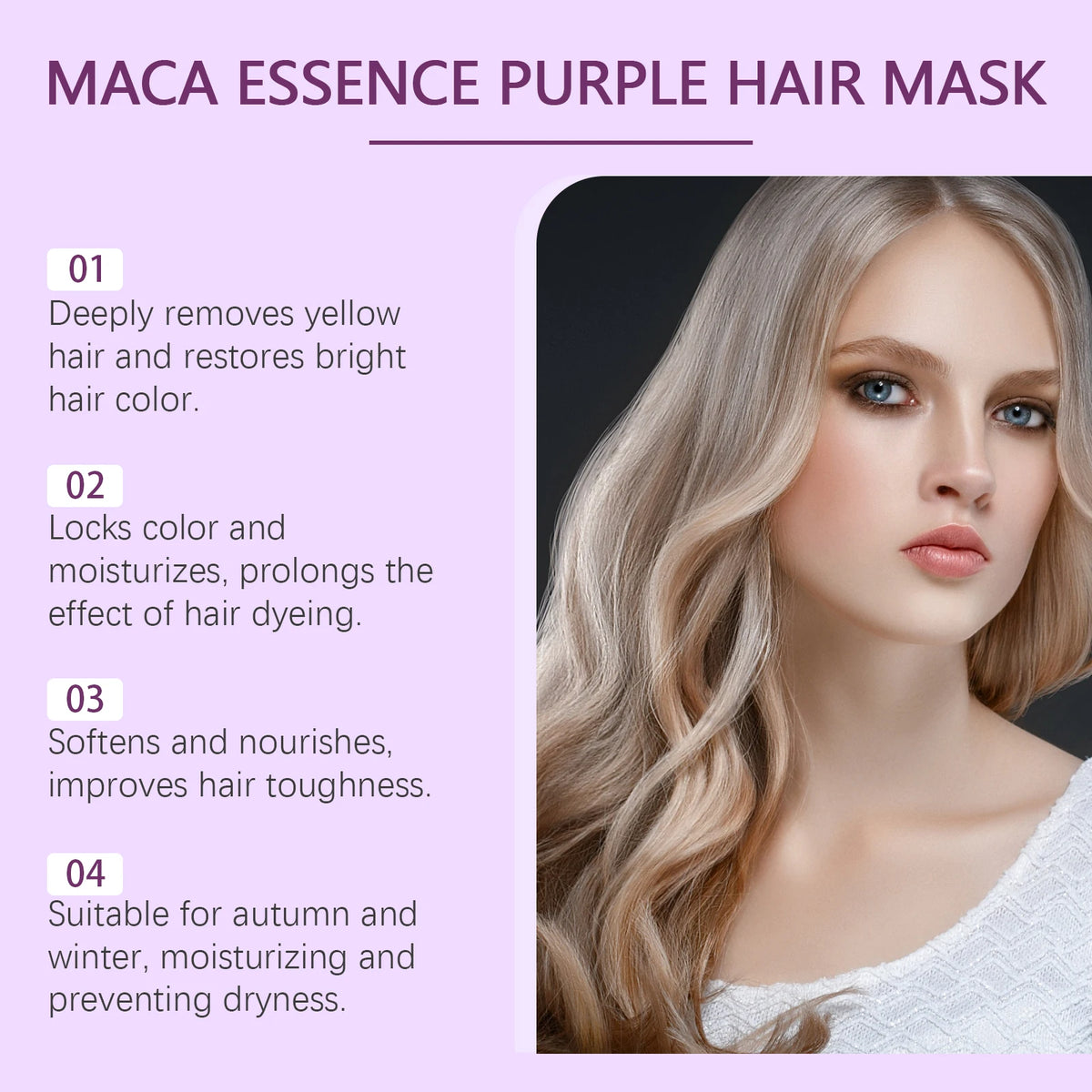 Purple Hair Mask and Shampoo Set for Color Protection and Repair