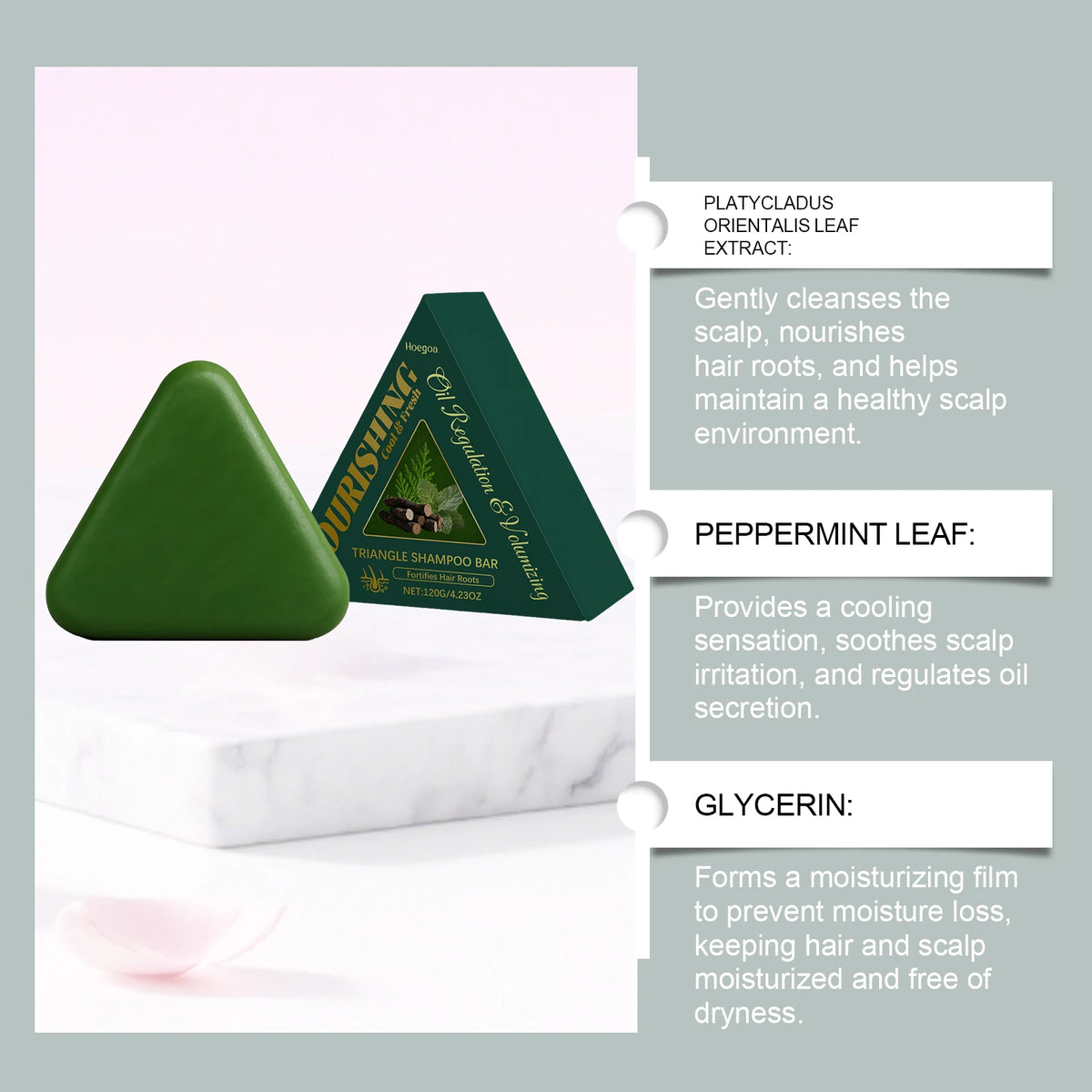 Herbal Triangle Hair Growth Shampoo Bar
