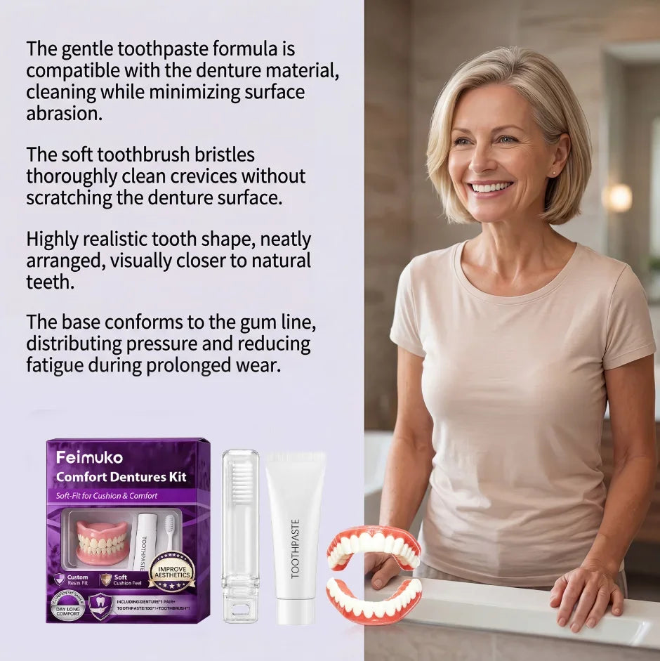 Comfort Fit Silicone Cosmetic Dentures for Natural Smile - 13